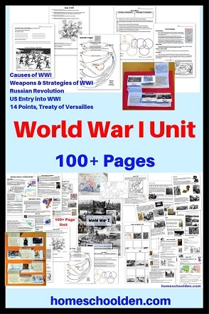 World War I Unit with Worksheets Notebook Pages and More