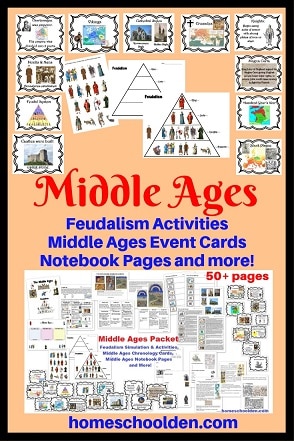 Middle Ages - Feudalism Activities Event Cards Worksheetsand More!
